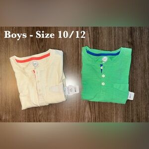 NWT Boys' Green and Cream Shirts, size 10/12